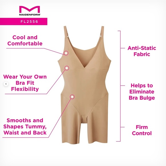 Maidenform Beige One Piece Shaper Bodysuit - Picture 7 of 10